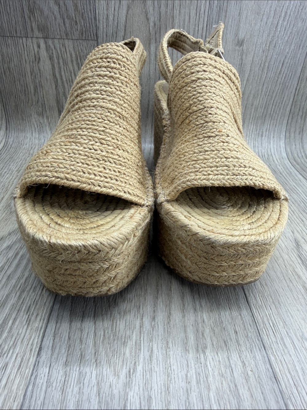 Pull&Bear Natural Braided Espadrille Platform Wedges - Picture 3 of 11